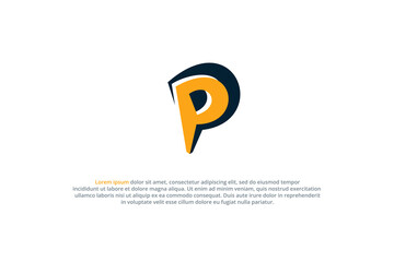 logo comic letter p design