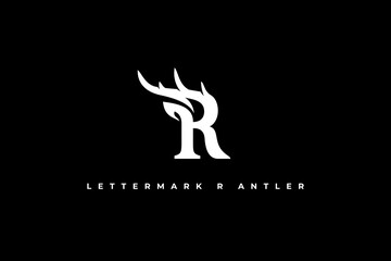 logo letter r antler deer stag