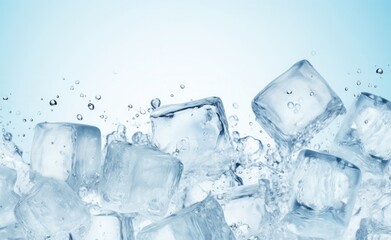 Icecubes background, ice cube texture, ice wallpaper It makes me feel fresh and feel good. In the summer, ice and cold drinks will make us feel relaxed, Made for beverage business. Generative AI