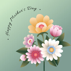 Vector of Mothers Day background with flowers