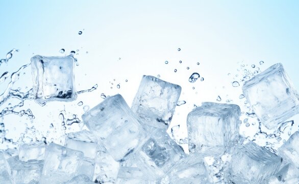 Icecubes background, ice cube texture, ice wallpaper It makes me feel fresh and feel good. In the summer, ice and cold drinks will make us feel relaxed, Made for beverage business. Generative AI