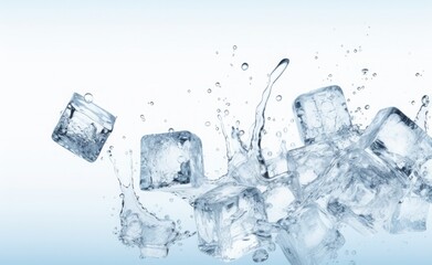 Icecubes background, ice cube texture, ice wallpaper It makes me feel fresh and feel good. In the summer, ice and cold drinks will make us feel relaxed, Made for beverage business. Generative AI