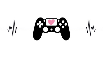 Heartbeat of a gamer - controller for consoles - pure joy - online winning - esport, entertainment, love for games