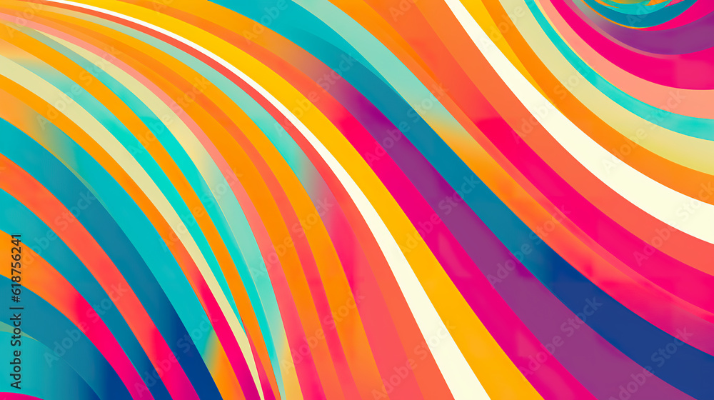 Poster a multicolored abstract background with curved lines. generative ai.
