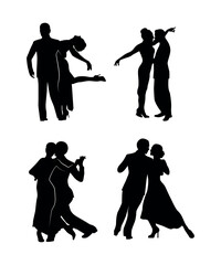 Dance people silhouette vector