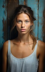 Fototapeta premium Portrait of a beautiful woman with bright eyes