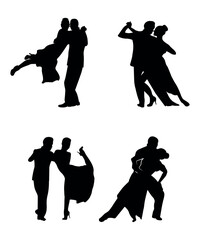 Dance people silhouette vector