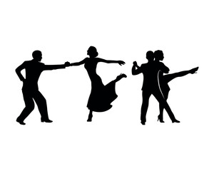 Fototapeta na wymiar Dance people silhouette vector