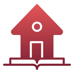 Home study icon, gradient icon style