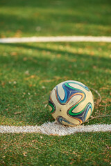 Asian Korean university soccer ball close-up