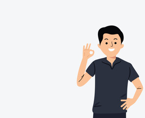 man casual showing gesture ok gesture sign