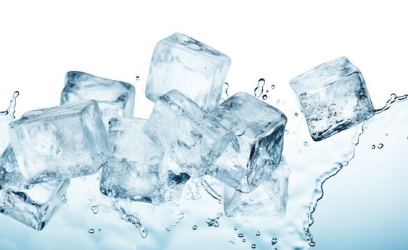 Ice cubes background, ice cube texture, ice wallpaper It makes me feel fresh and feel good. In the summer, ice and cold drinks will make us feel relaxed, Made for beverage business. Generative AI