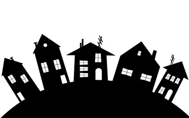 silhouette of a house