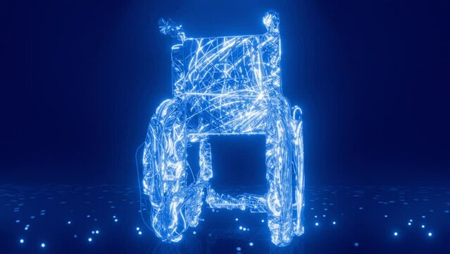 Wheel Chair Abstract 3 Color Particles Loop