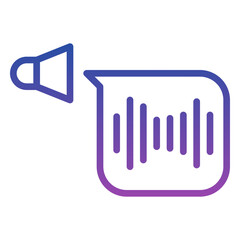 audio icon, line gradient icon style
