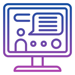 webinar icon, line gradient icon style