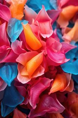 Fototapeta na wymiar macro shot of colorful flower petals, created with generative ai