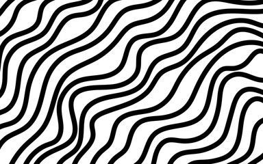 Vector black color different styles wavy lines background