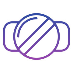 Naklejka premium camera off icon, line gradient icon style