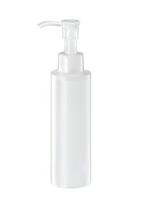 White cosmetic shampoo dispenser bottle mockup isolated on white background
