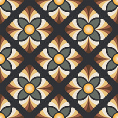Modern geometric seamless flowers ornament pattern for wallpaper, fabric, and home decor 