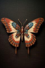 Plakat butterfly in flight with wings spread wide, created with generative ai