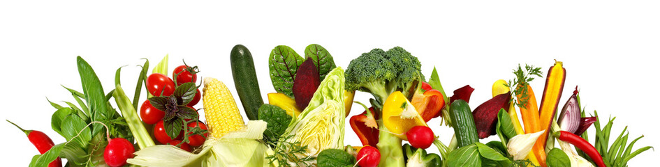 Fresh Vegetables Panorama - Transparent PNG Background - 618762826