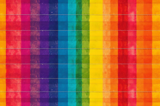Abstract background colours of the Pride flag, the rainbow symbol of  homosexual gay lesbian bisexual and transgender people known as the LGTB community, Generative AI stock illustration image
