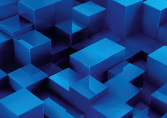 Blue square cube boxes background.