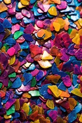 Fototapeta na wymiar macro shot of multicolored confetti with glittery texture, created with generative ai