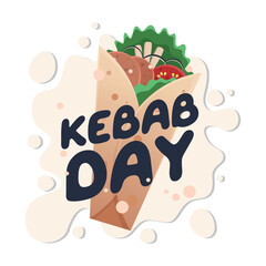 kebab day design template for celebration. kebab vector image. flat kebab vector.  