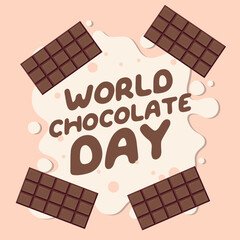 world chocolate day vector template for celebration. chocolate vector. flat chocolate vector design.
