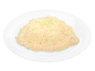 皿に盛られた炒飯　リアルイラスト