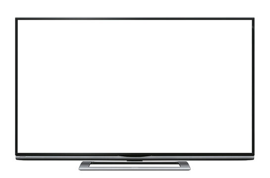 TV 4K flat screen LED isolated on white background