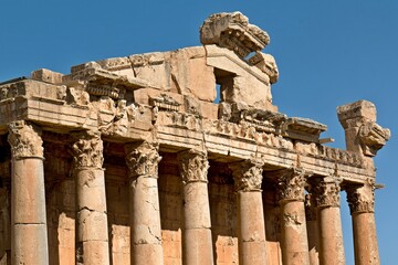 Ruins of the ancient Baalbek city built in the 1st to 3rd centuries. Today UNESCO monuments. View...