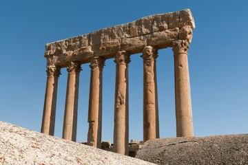 Ruins of the ancient Baalbek city built in the 1st to 3rd centuries. Today UNESCO monuments. View...