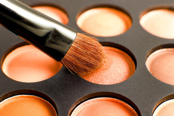 Brush for makeup close up - obrazy, fototapety, plakaty