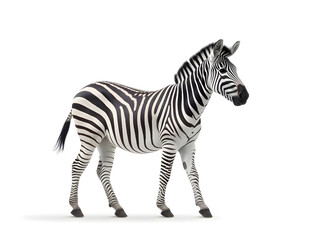 A zebra is a type of horse that is smaller than a horse. But with a tail like a donkey.
 The body is white and black throughout the body. Generative AI. Illustration