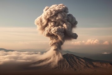 time-lapse of an active volcanos plume of smoke, created with generative ai
