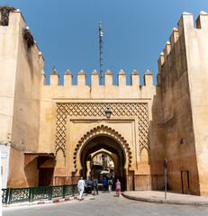 Scenic oriental gate Bab Semmarine in the medina of Fes