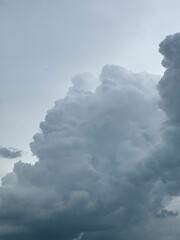 Dramatic sky with an expanse of dark grey clouds