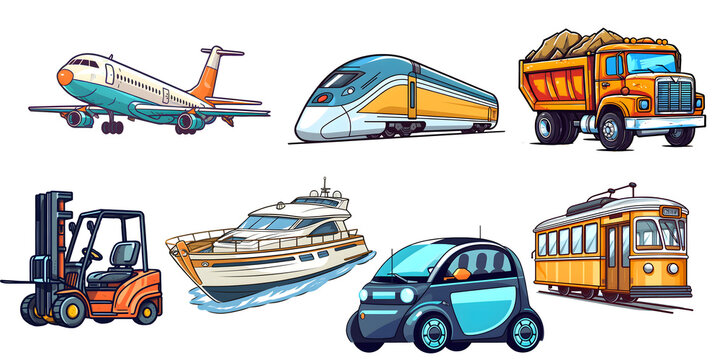 set of  transportation. generative ai