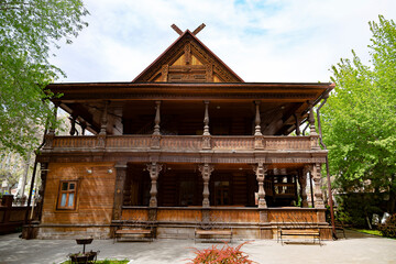 The wooden house of the merchant Tetyushinov, a monument of Russian provincial architecture of the...