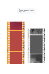 (35 mm.) film frame.With white space.film camera.