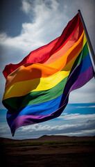 Pride Rainbow Flag Majestically Waving