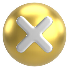 Obraz premium 3D close button. Cross sign. 3D illustration.