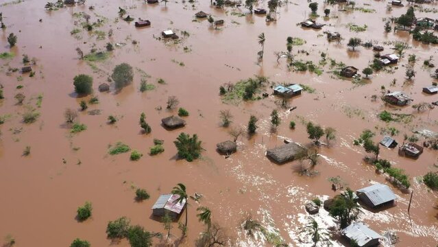Floods in Sofala Buzi, Mozambique Took Place After tropical Cyclone Idai and Elloise