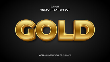 3d gold editable text effect - obrazy, fototapety, plakaty