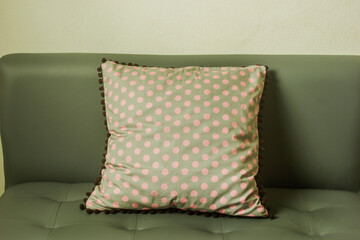 Gray Dot Pink Cushion Cover Vintage Craftsmanship