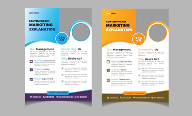 A4 modern business flyer design template, modern template with color,perfect for creative professional business	
